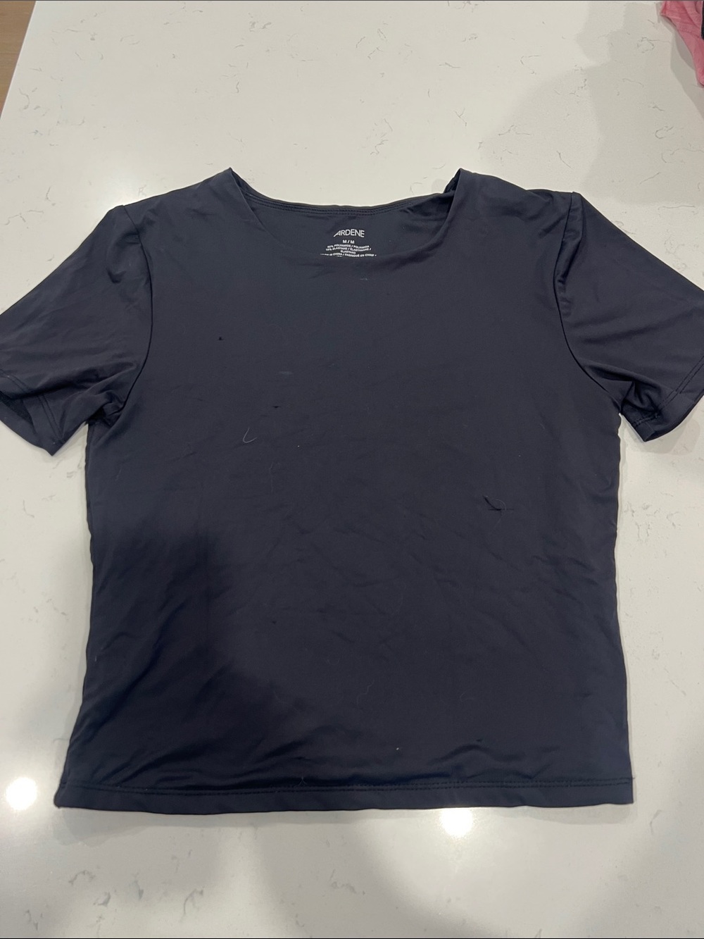 Ardene Black Short Sleeve Athletic Crew Tee